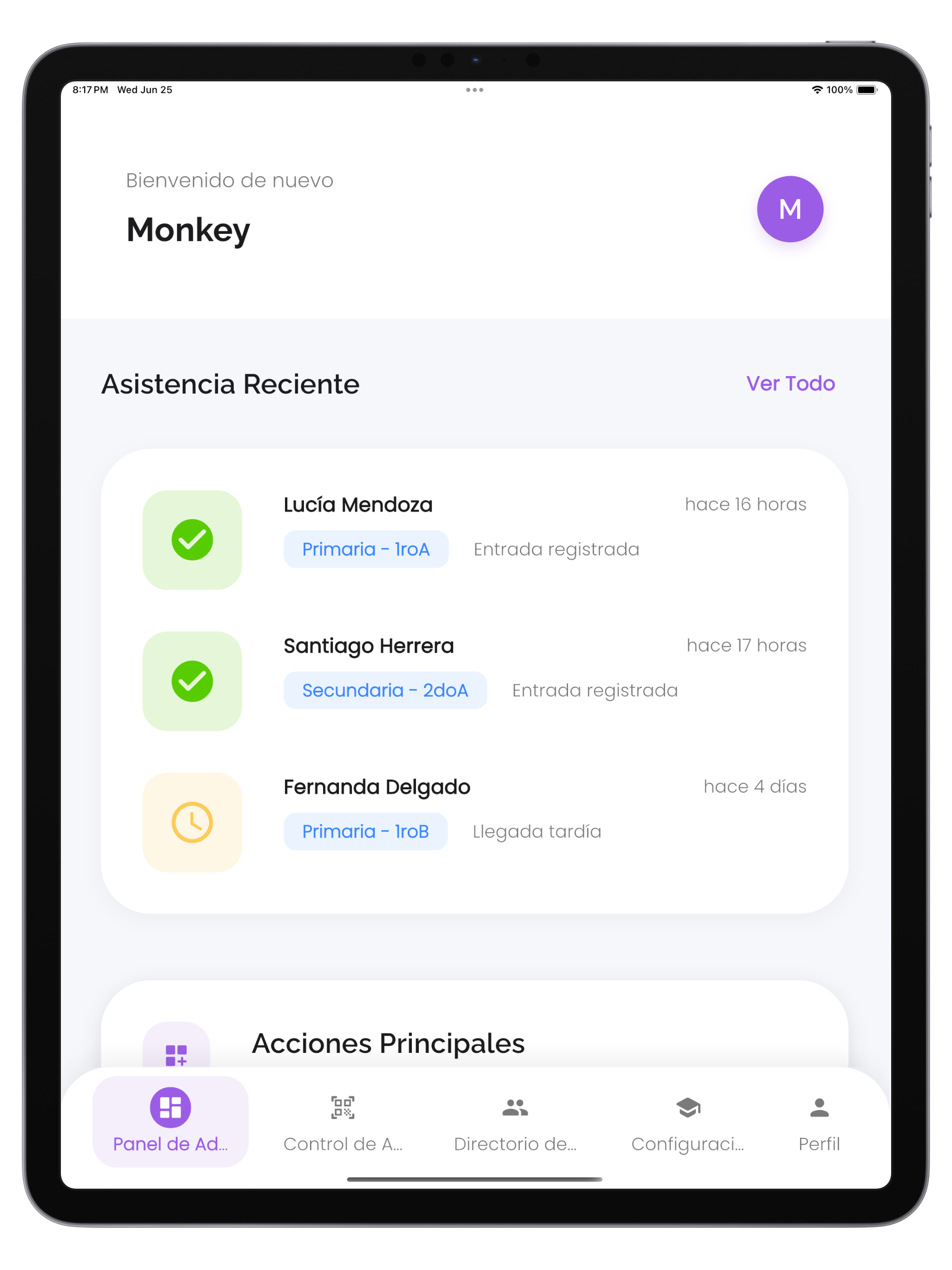 Dashboard Principal - Vista del Administrador